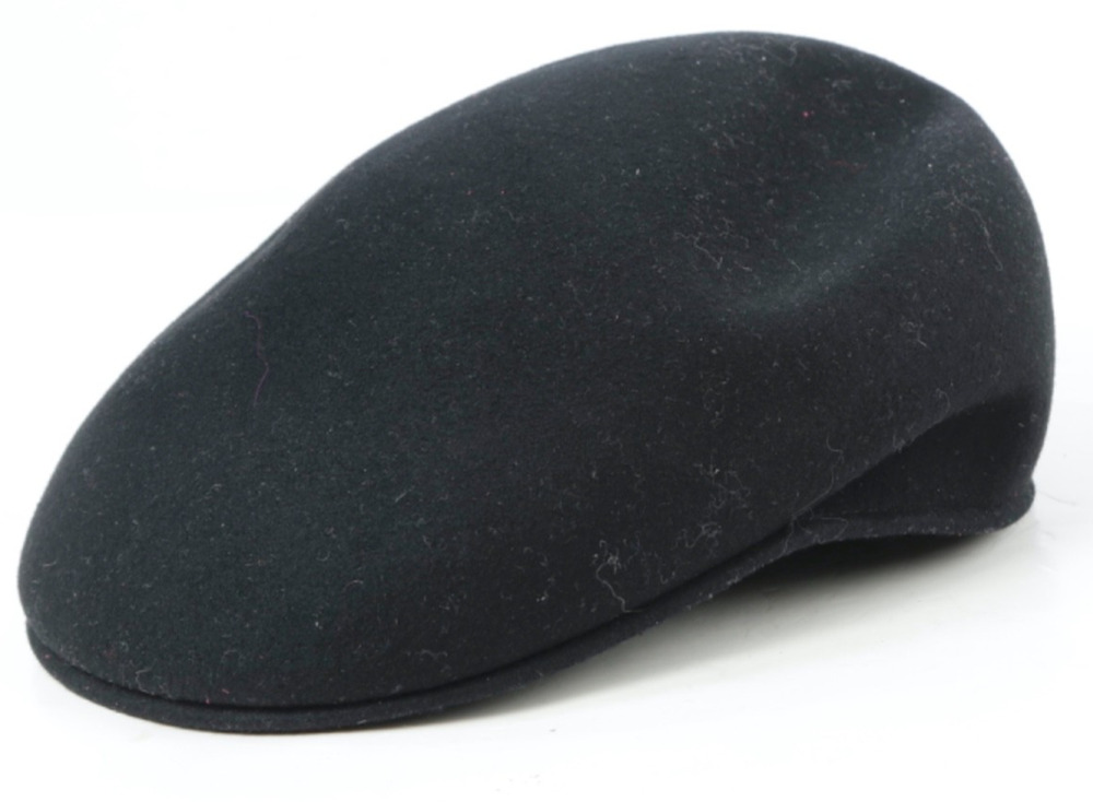 Scala Hat L Black 100% Wool Felt Ivy Driving Flat Cap Newsboy Classic Mens